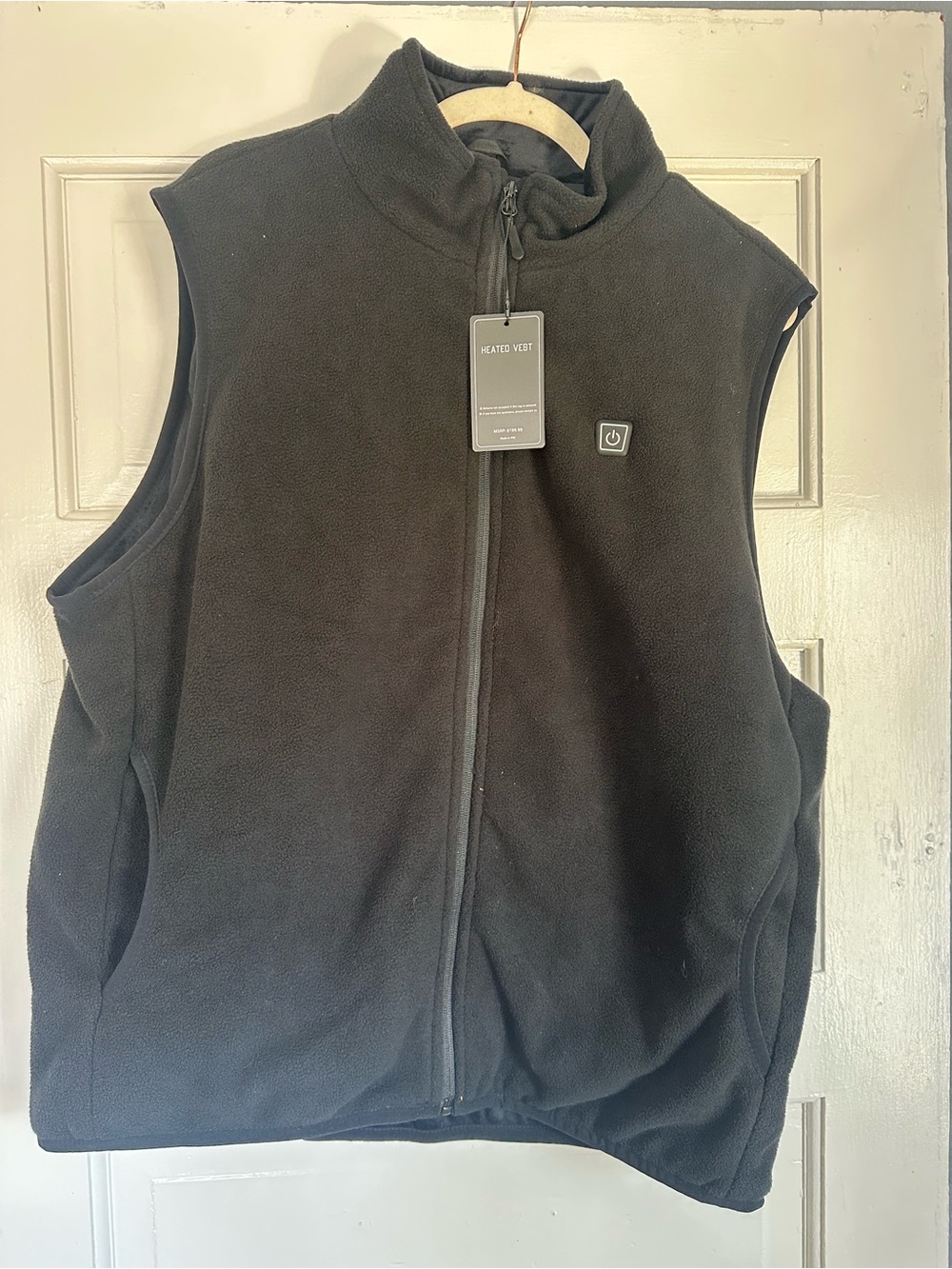 NWT Heated Fleece Vest Black Size L Unisex w/ Battery Pack TESTED